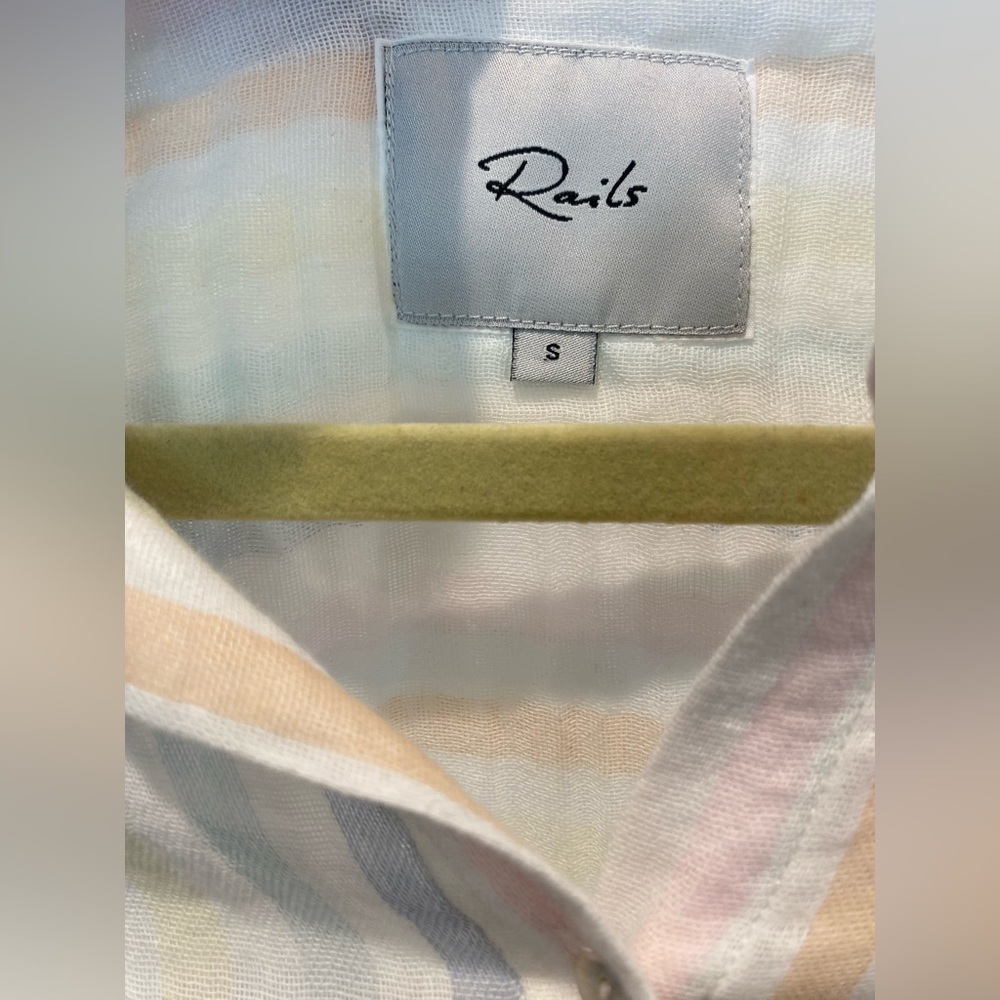 Rails Ellis Aurora Stripe Button Up, Size Small - image 3